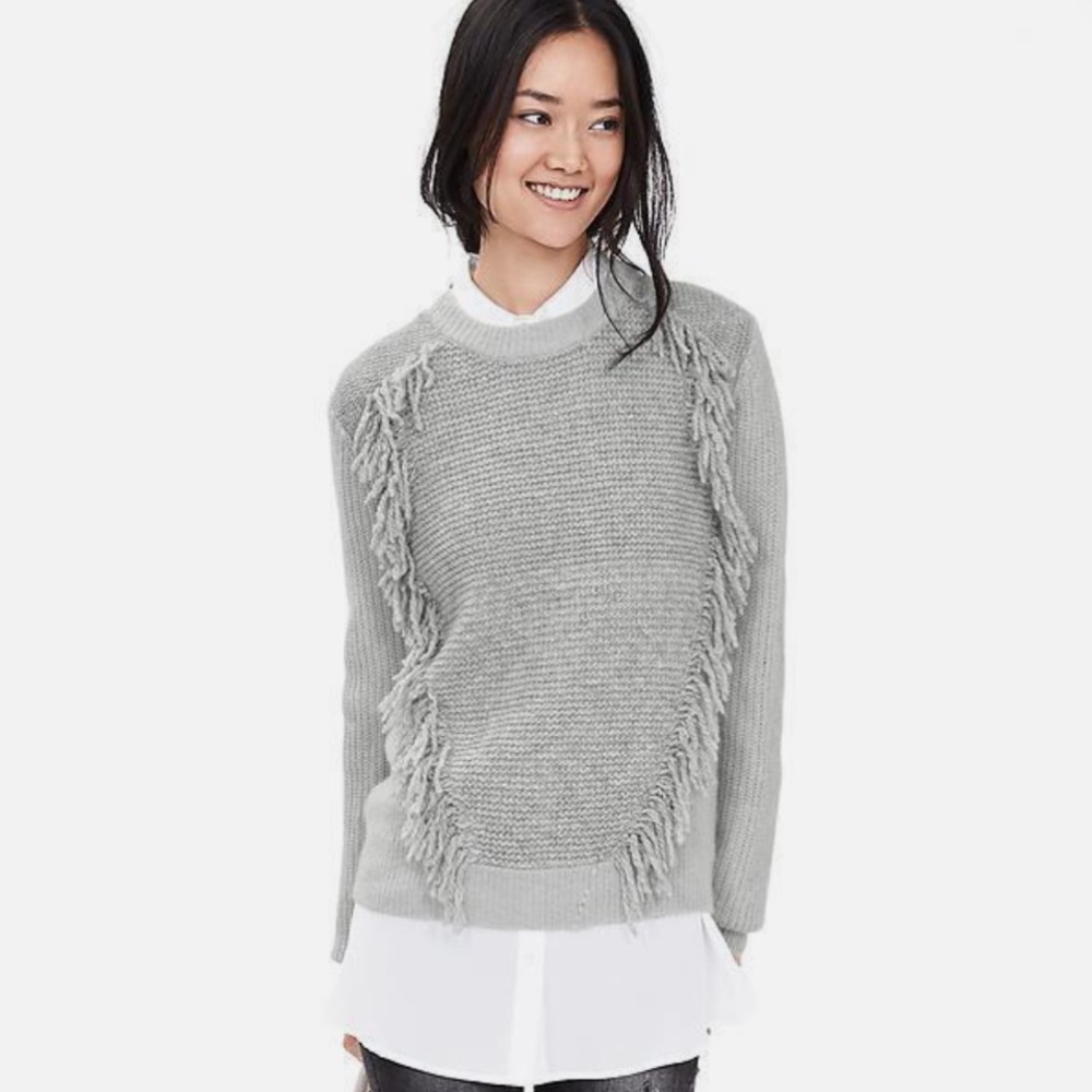Banana Republic FRINGE-FRONT PULLOVER sweater